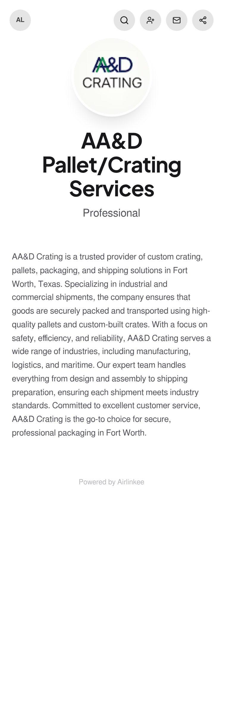 AA&D Pallet/Crating Services's profile preview