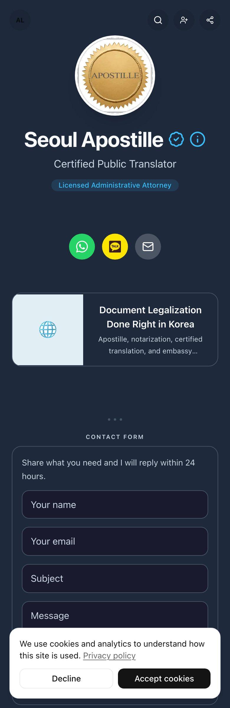 Seoul Apostille's profile preview